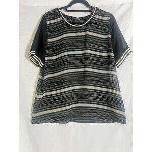 Scotch & Soda Silk Blouse Women’s 4 Stripe Polka Dot Mixed Print Shirt